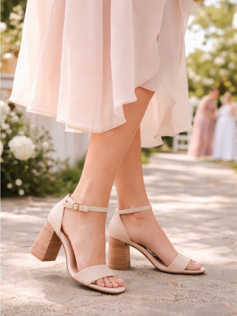 Jeffrey Campbell Nude Pop Star Block Wood Heel Sandal Size 10 - Picture 3 of 16